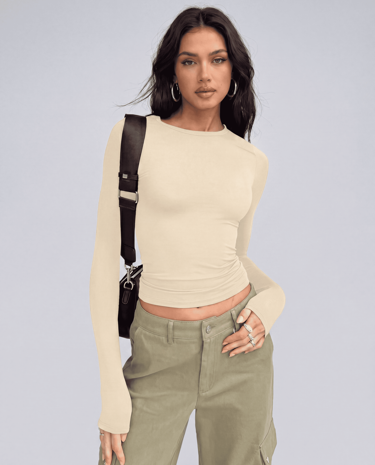 Women's Long Sleeve Slim Fit Crop Top | XS–XL | 9 Colours