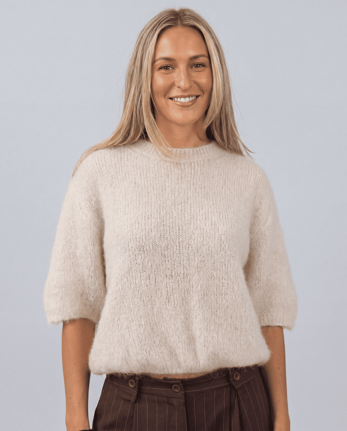 Women's Half Sleeve O-Neck Loose Knit Sweater | S–XL | 9 Colours