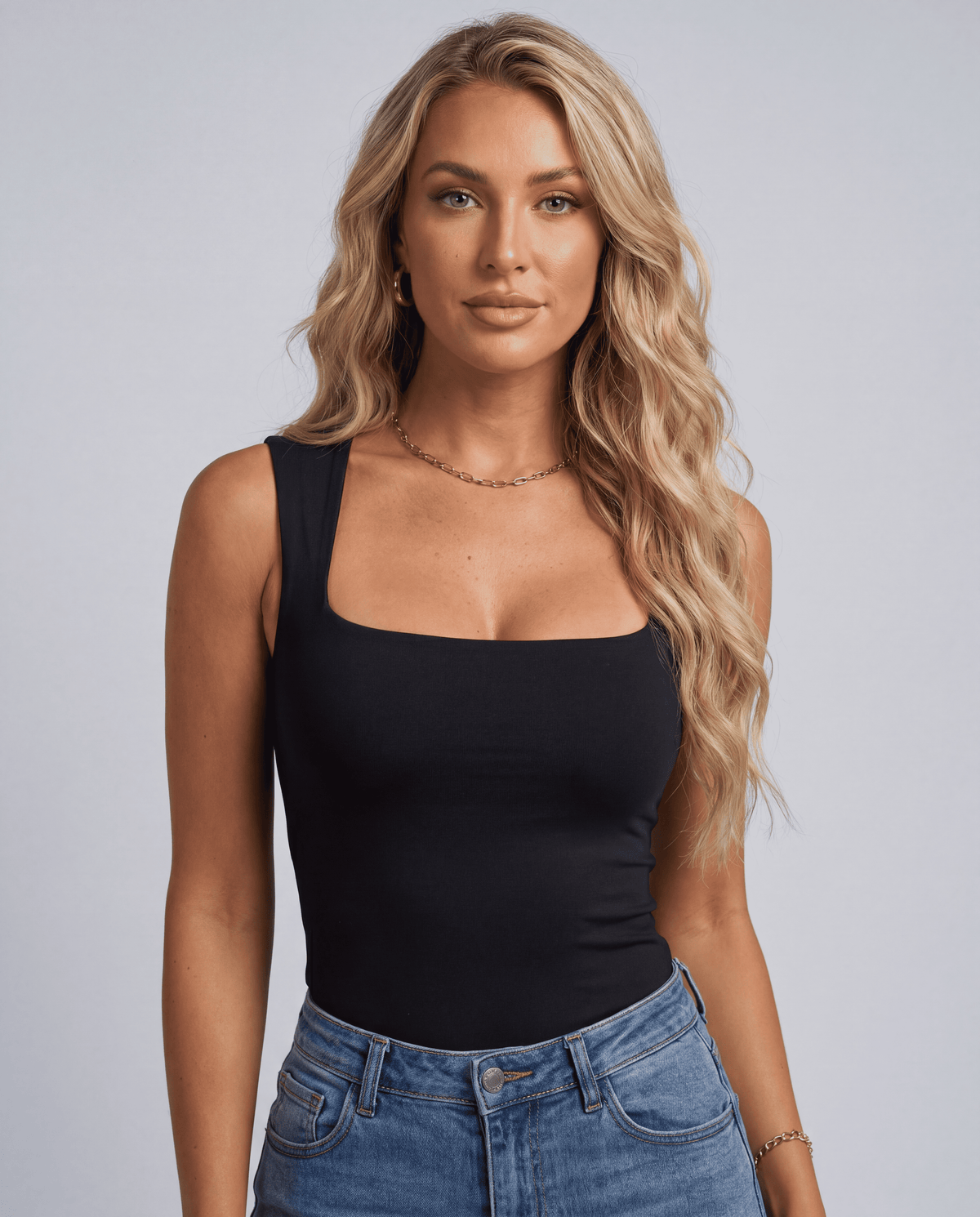 Women's Square Neck Sleeveless Slim Tank Top | XS–XXL | 15 Colours