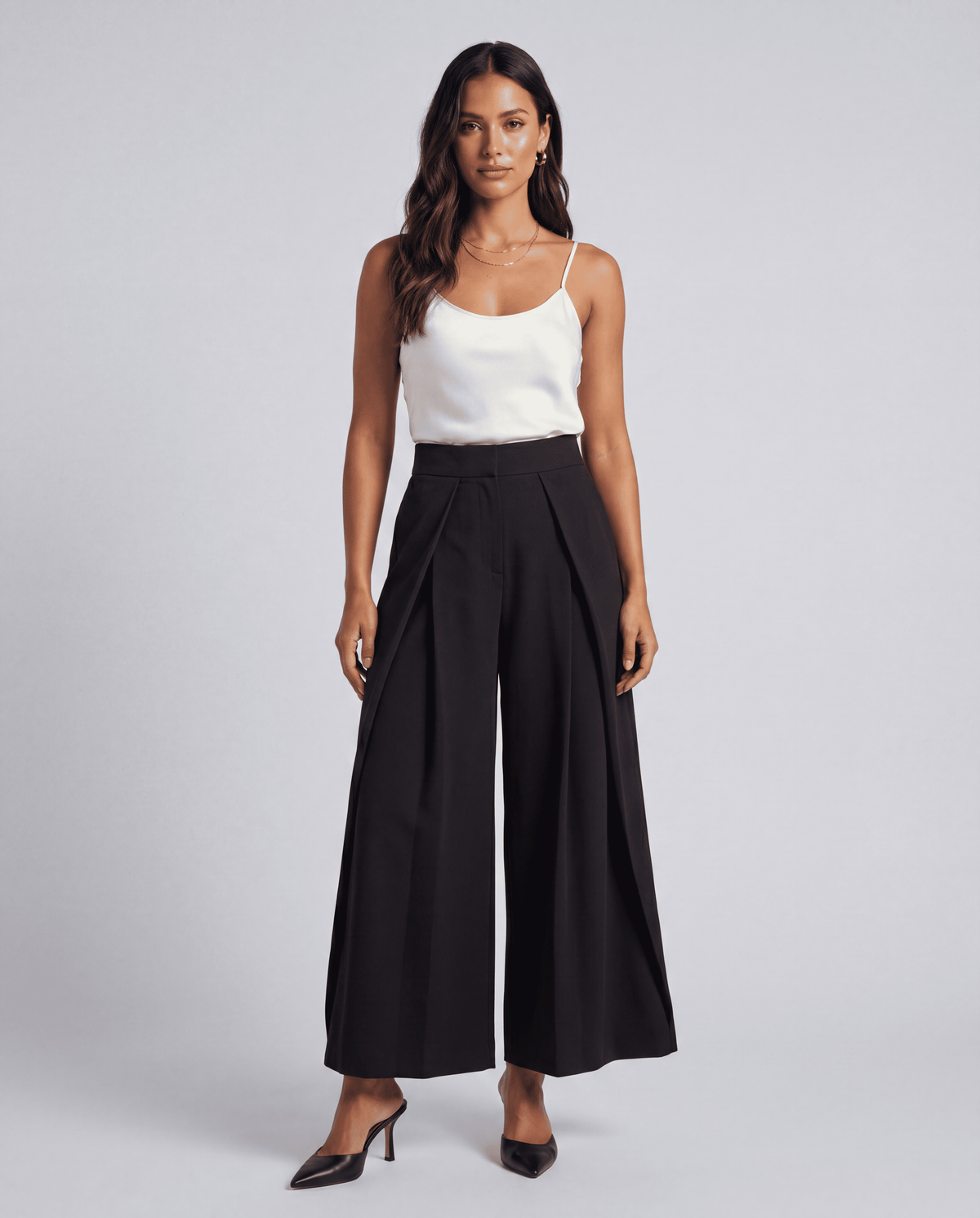 Women's Minimalist Pleated Stripe Wide Pants | XS–L | 4 Colours