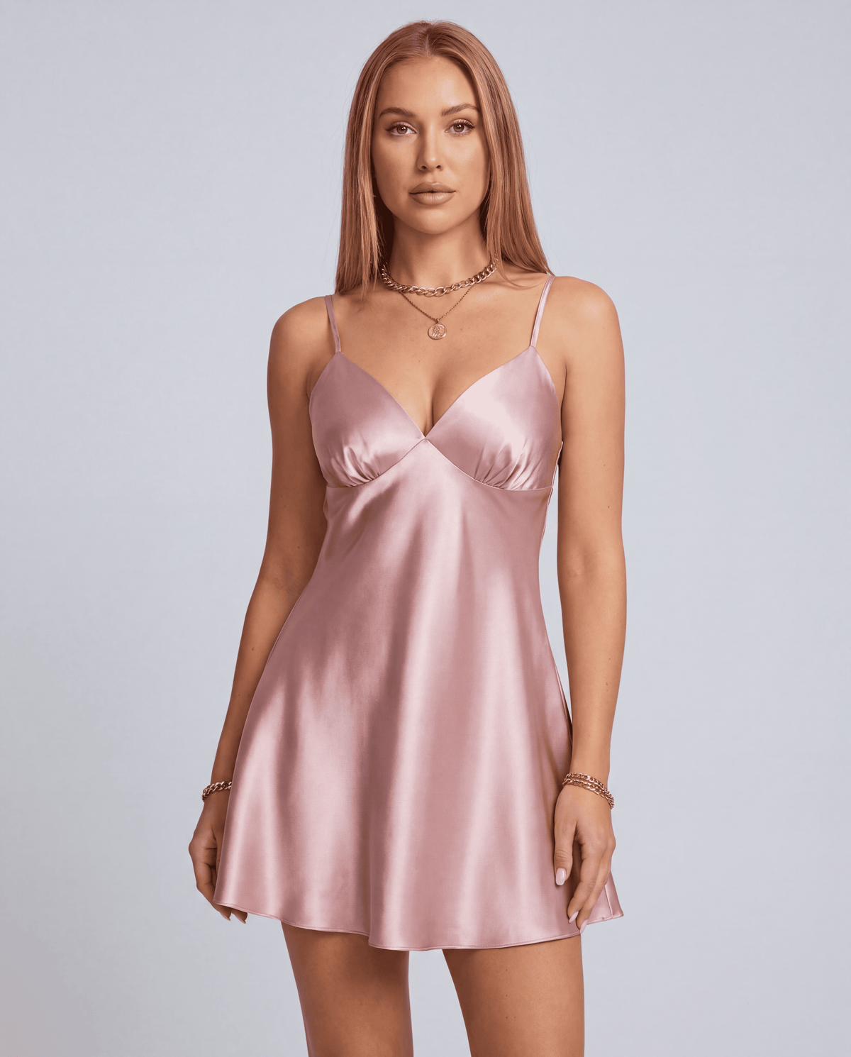 Women's Satin Slim Strap Slip Short Nightgown | S–XL | 6 Colours
