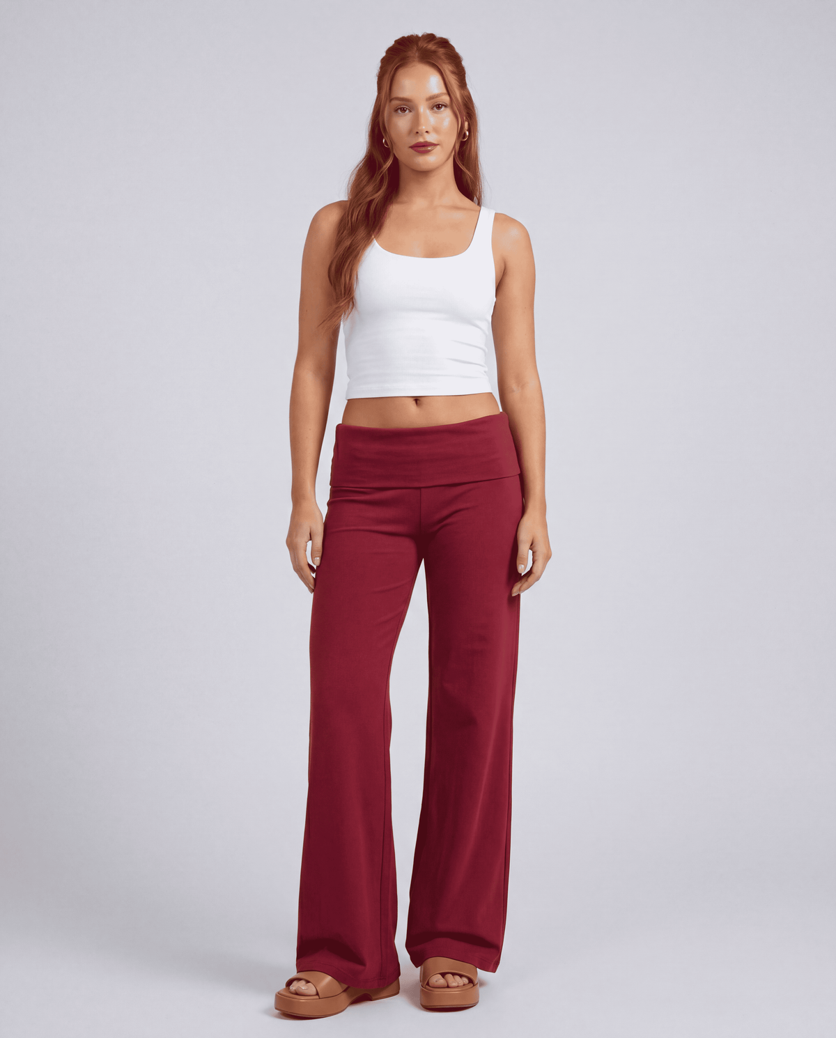 Women's Wide Leg Fold-Over Flare Sweatpants | S–XL | 15 Styles