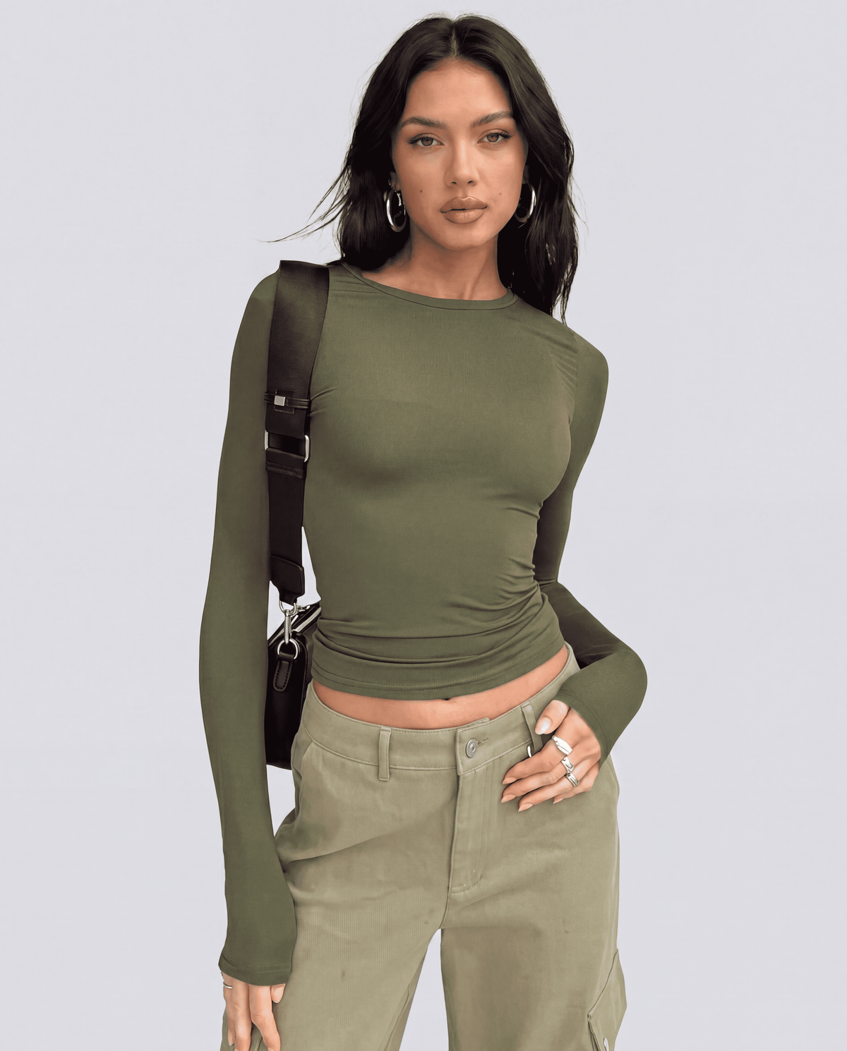 Women's Long Sleeve Slim Fit Crop Top | XS–XL | 9 Colours