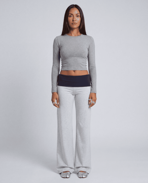 Grey Marl Body + Navy Contrast Band