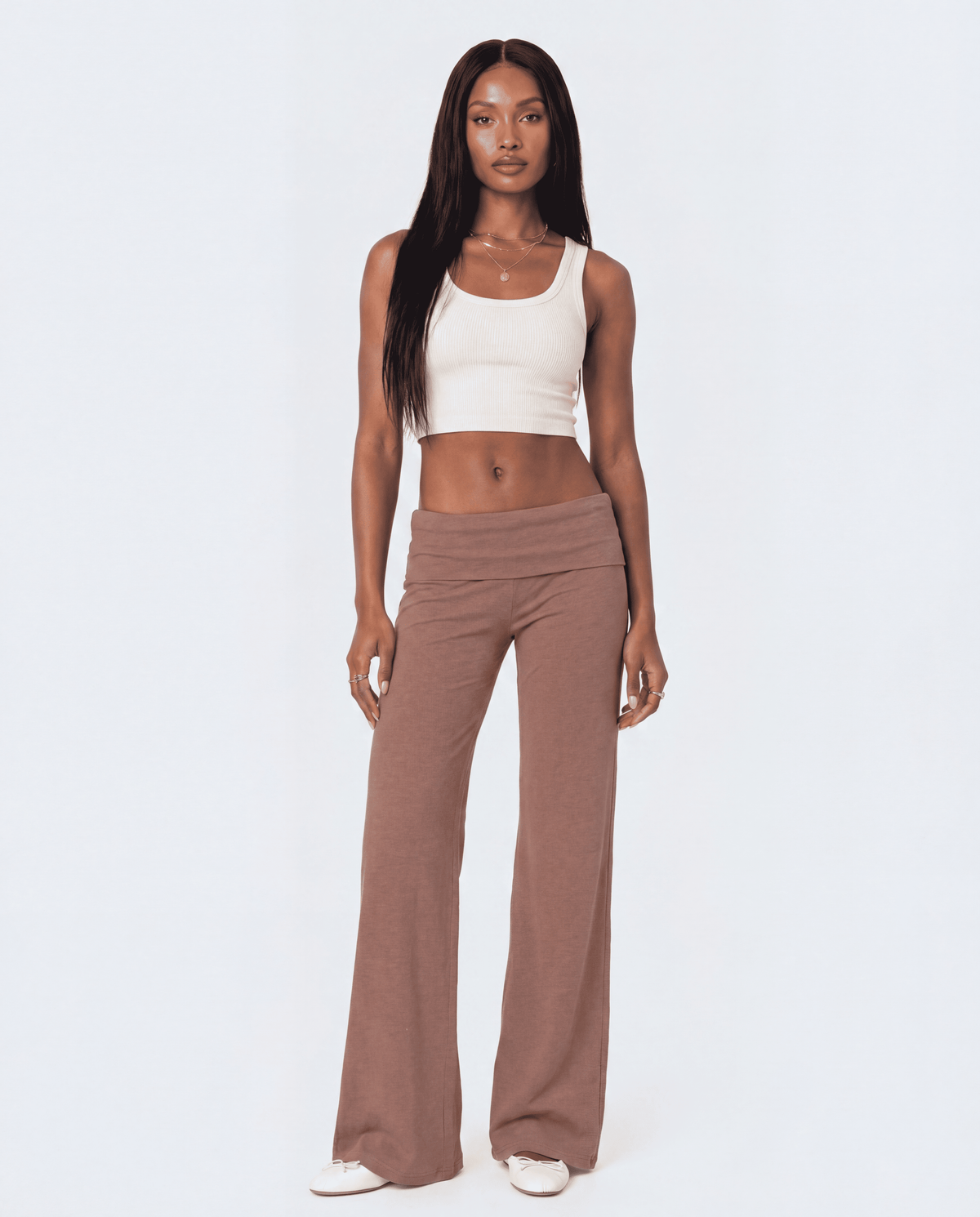 Women's Wide Leg Fold-Over Flare Sweatpants | S–XL | 15 Styles