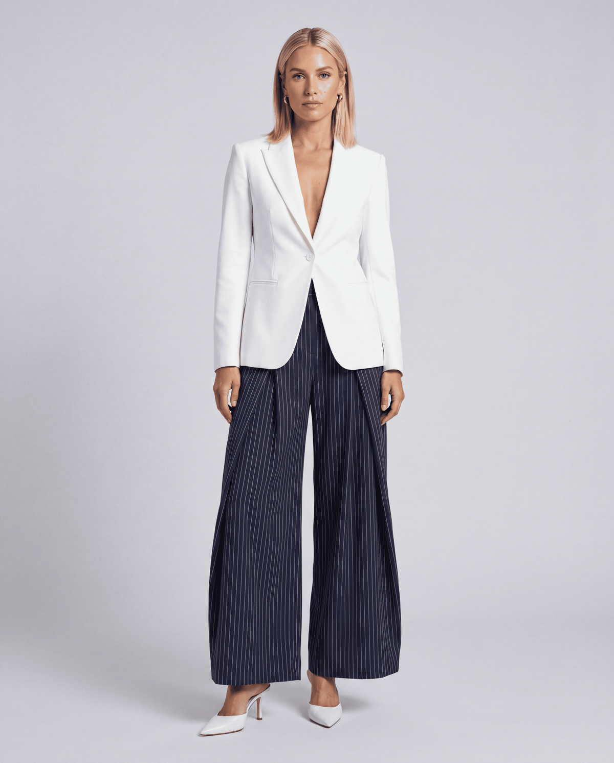 Women's Minimalist Pleated Stripe Wide Pants | XS–L | 4 Colours