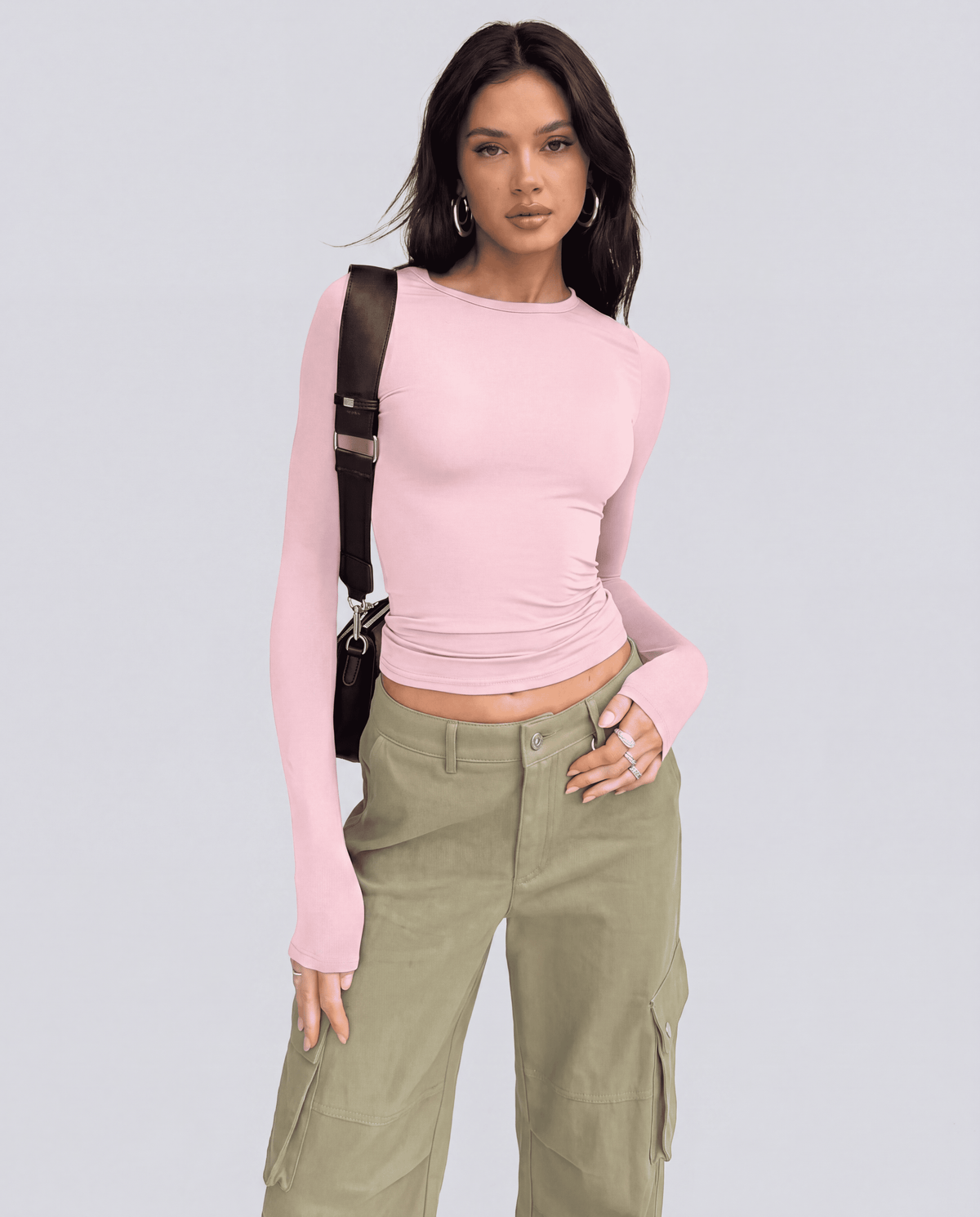 Women's Long Sleeve Slim Fit Crop Top | XS–XL | 9 Colours