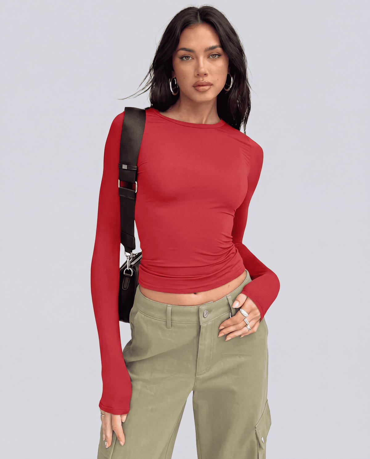 Women's Long Sleeve Slim Fit Crop Top | XS–XL | 9 Colours