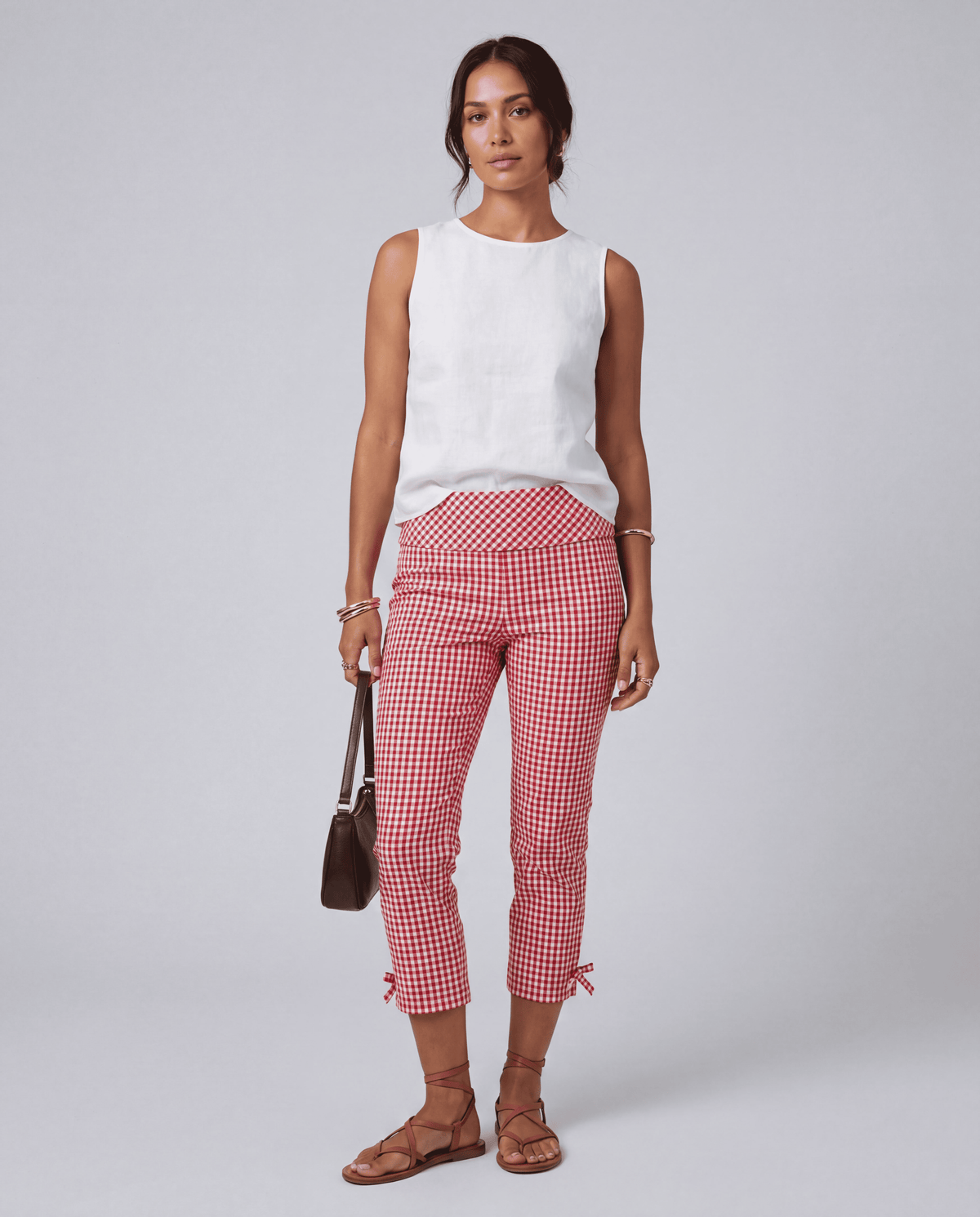 Women's Slim Fit Bow Detail Capri Pants | S M L | 4 Colours