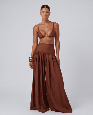 Rust Brown — Bikini Set + Palazzo Pants