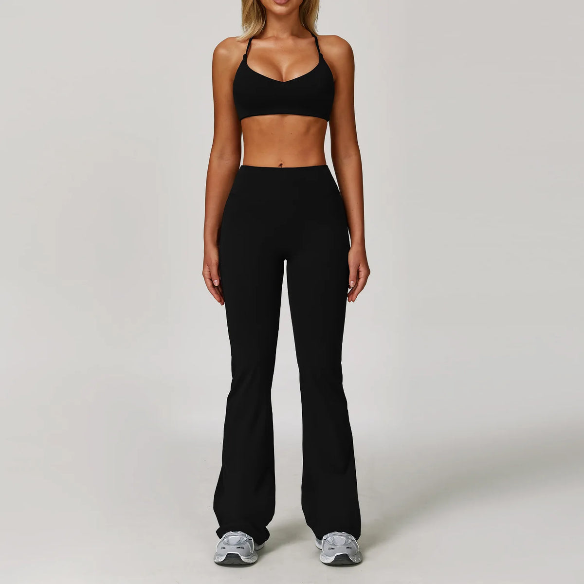 Black Women's Yoga Sports Set 2 or 3 Piece