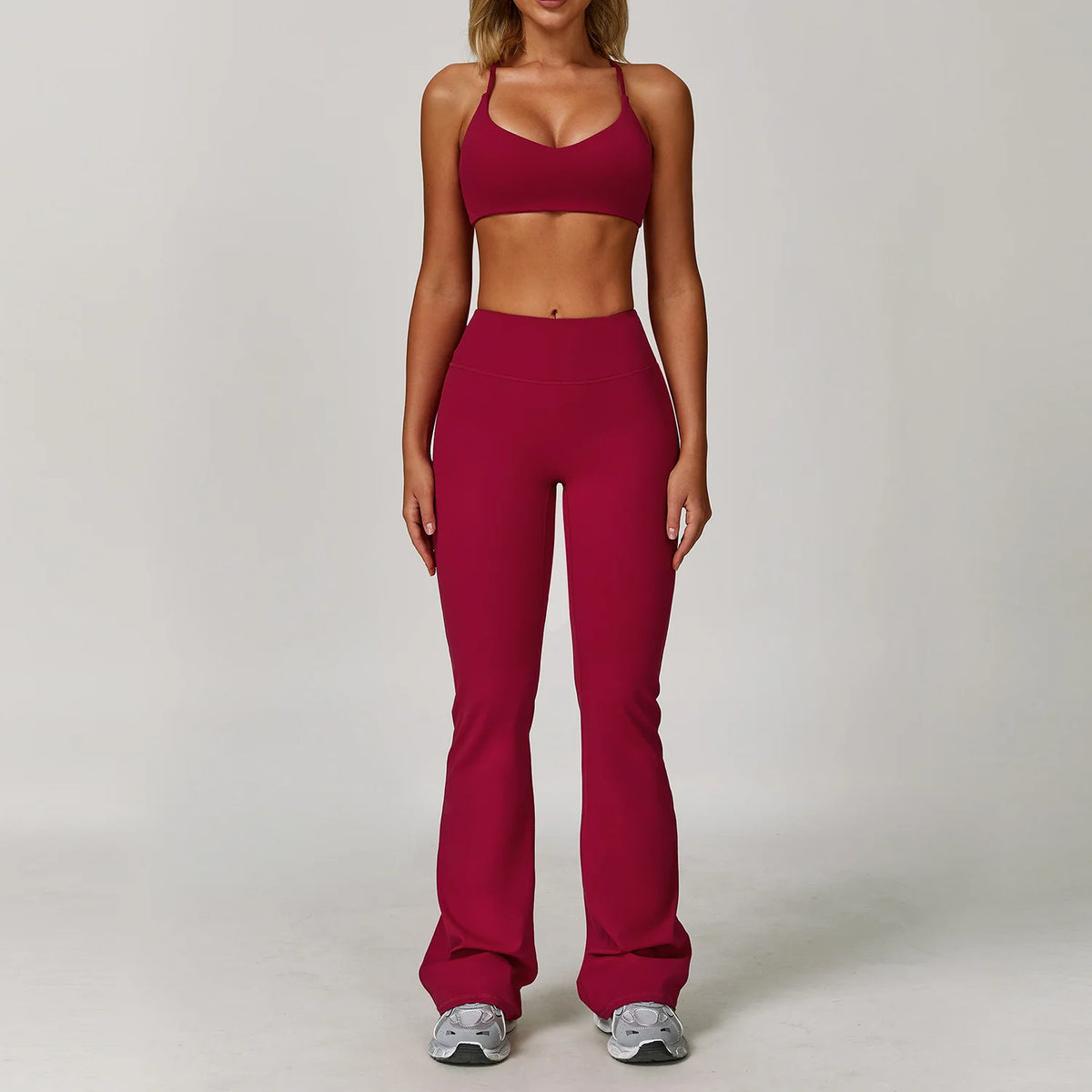 Raspberry Red Women's Yoga Sports Set 2 or 3 Piece