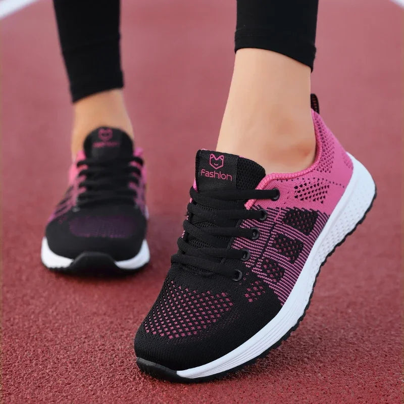 Black Red Women's Chunky Platform Vulcanize Running Sneakers