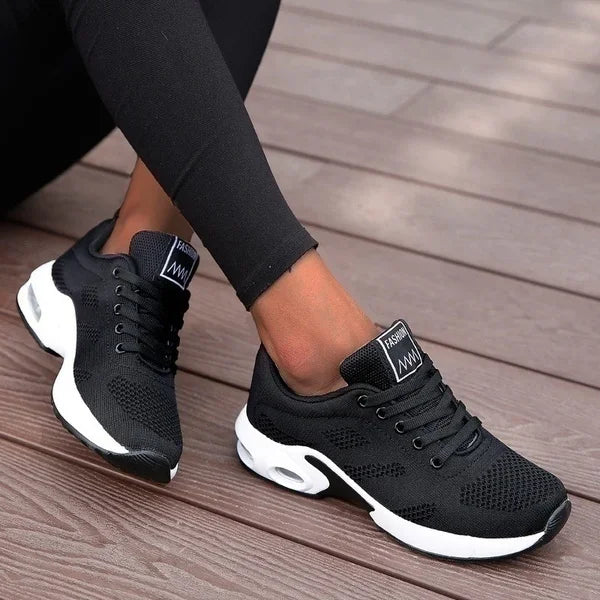 Black Women's Chunky Platform Vulcanize Running Sneakers