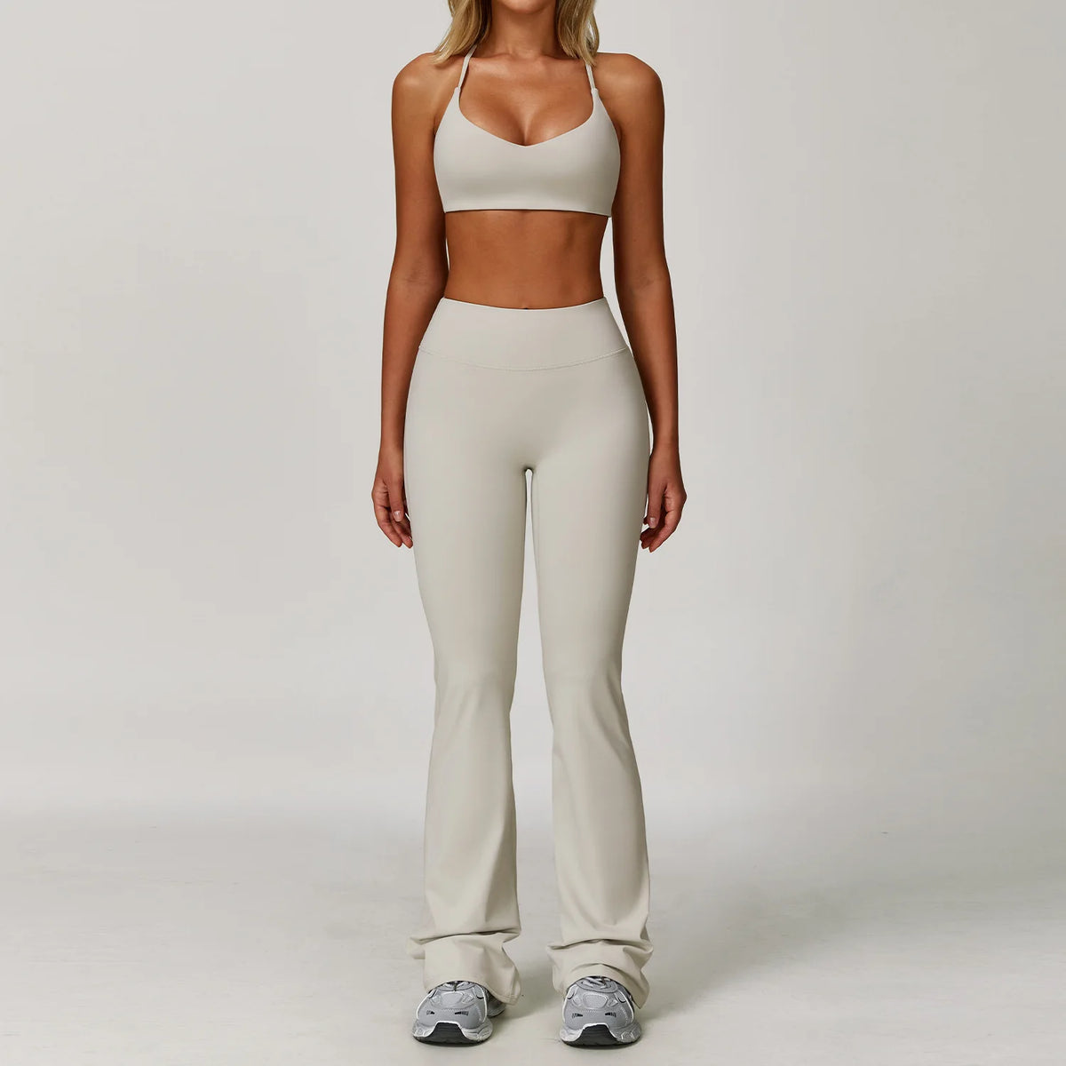 Grey Apricot Women's Yoga Sports Set 2 or 3 Piece