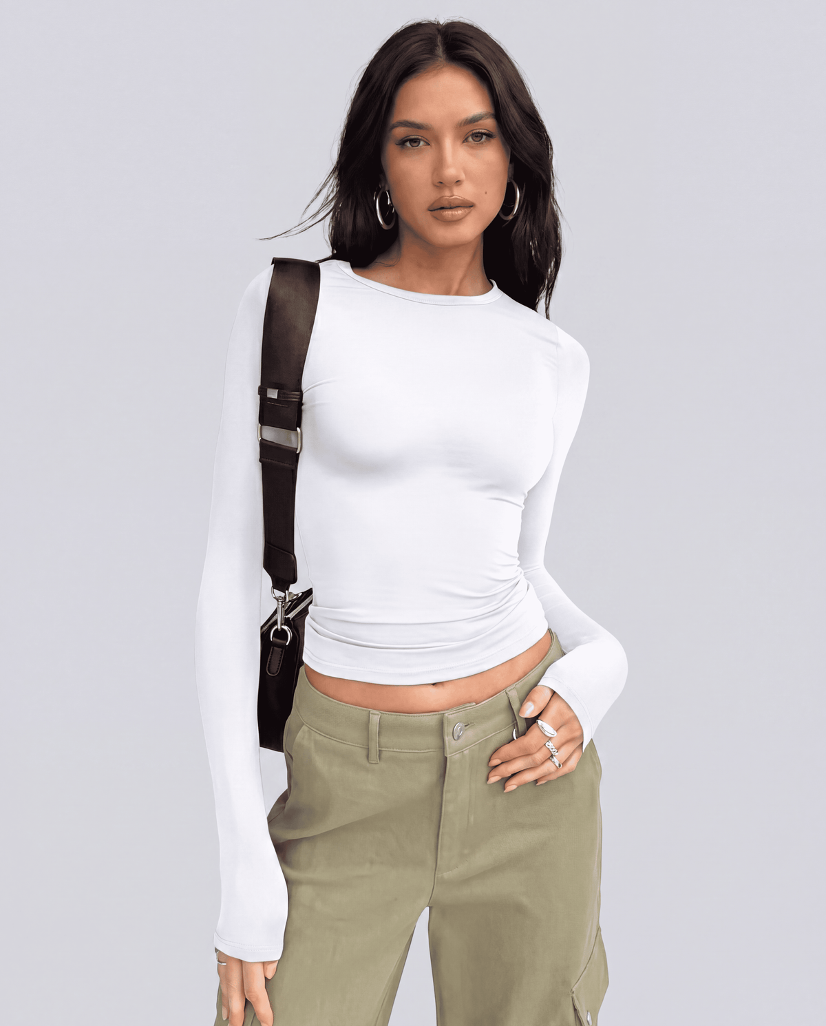 Women's Long Sleeve Slim Fit Crop Top | XS–XL | 9 Colours
