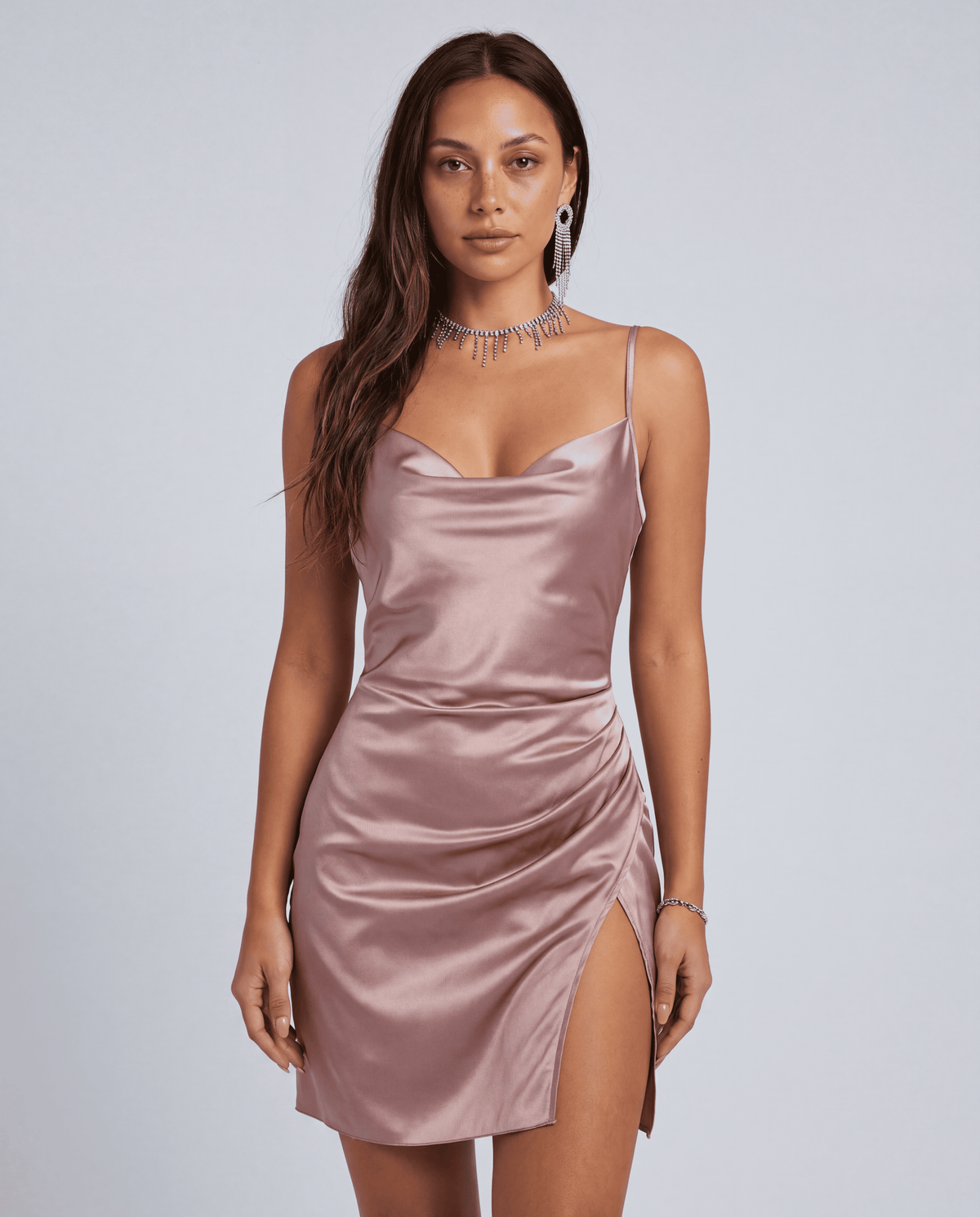 Women's Satin Split Backless Slip Nightdress | S–XL | 4 Colours
