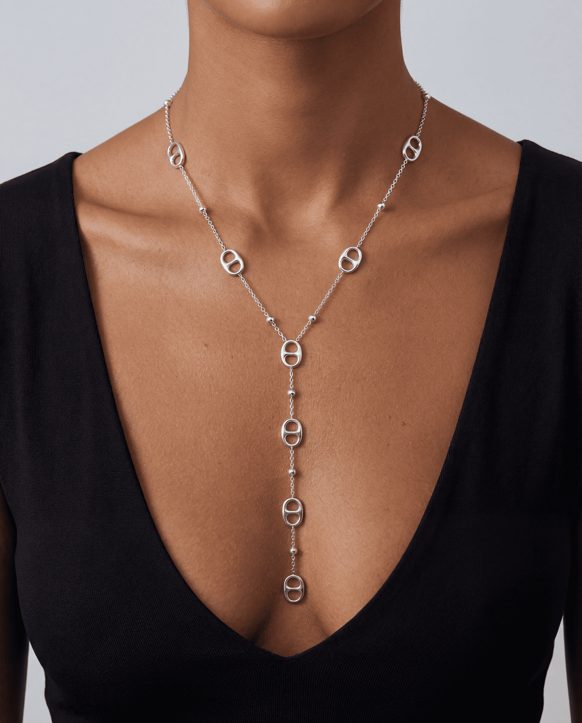 Women's Stainless Steel Waterproof Y-Shape Pendant Necklace | Gold / Silver
